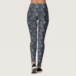 Donkere blauwe patroonpatronen Leggings
