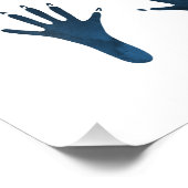 Donkere blauwe rattensporen foto afdruk (Hoek)