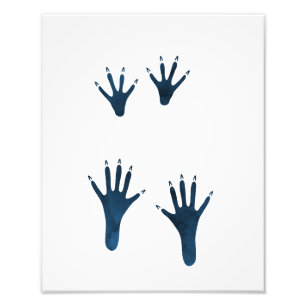 Donkere blauwe rattensporen foto afdruk