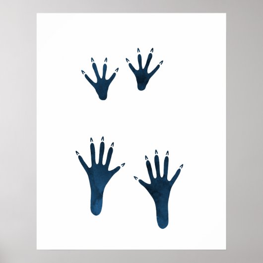 Donkere blauwe rattensporen poster (Voorkant)