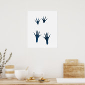 Donkere blauwe rattensporen poster (Keuken)
