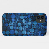 Donkere blauwe Retro Polka Dots | Grunge  Case-Mate iPhone Case (Achterkant (horizontaal))