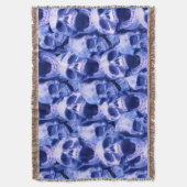 Donkere blauwe schedels deken (Voorkant Verticaal)