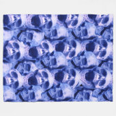 Donkere blauwe schedels fleece deken (Voorkant (Horizontaal))