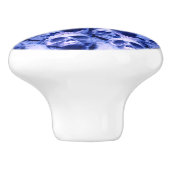 Donkere blauwe schedels keramische knop (Zijkant)