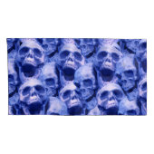 Donkere blauwe schedels kussensloop (Achterkant-Rechts)