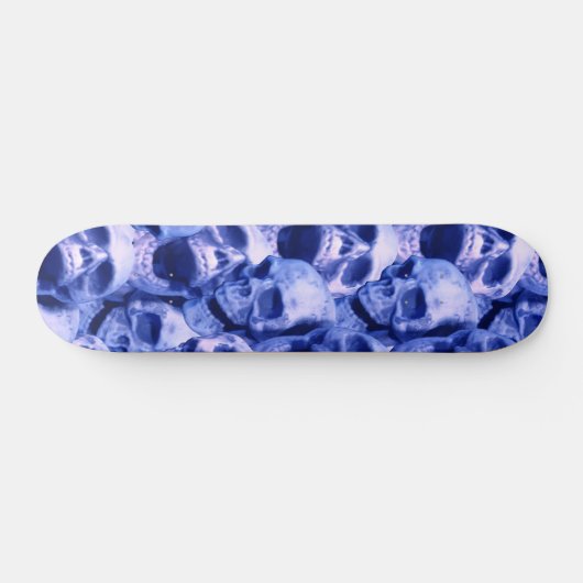 Donkere blauwe schedels persoonlijk skateboard (Horizontaal)