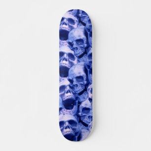 Donkere blauwe schedels persoonlijk skateboard