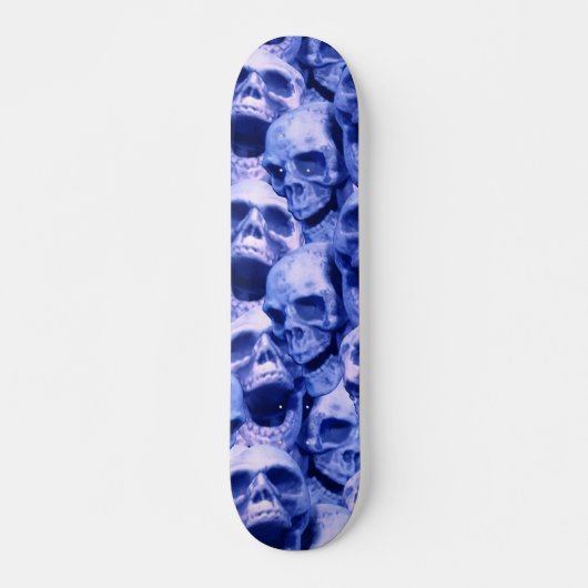 Donkere blauwe schedels persoonlijk skateboard (Voorkant)