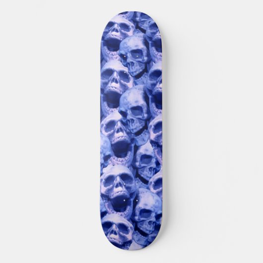 Donkere blauwe schedels persoonlijk skateboard (Voorkant)