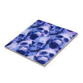 Donkere blauwe schedels tegeltje (Zijkant)