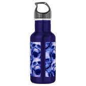 Donkere blauwe schedels waterfles  (Achterkant)