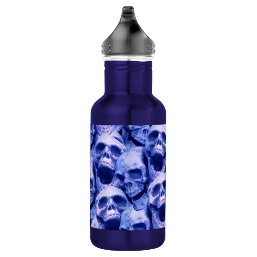 Donkere blauwe schedels waterfles (Rechts)