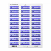 Donkere blauwe sterstreep Merry-kersttekst bleek Etiket (Full Sheet)