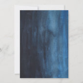 Donkere blauwe Waterverf look Bar Mitzvah Kaart (Achterkant)