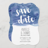 Donkere blauwe Waterverf Weddenschap Bewaar de dat Kaart (Voorkant / Achterkant)