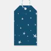 Donkere blauwe wolken en sterren Dank u Baby showe Cadeaulabel (Achterkant)