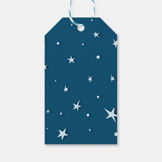 Donkere blauwe wolken en sterren Dank u Baby showe Cadeaulabel (Achterkant)