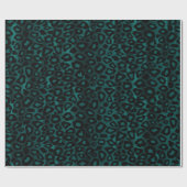Donkere Blauwgroen afdrukken van leopard Animal Cadeaupapier (Vlak)