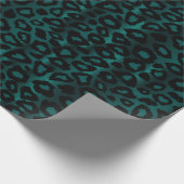 Donkere Blauwgroen afdrukken van leopard Animal Cadeaupapier (Hoek)