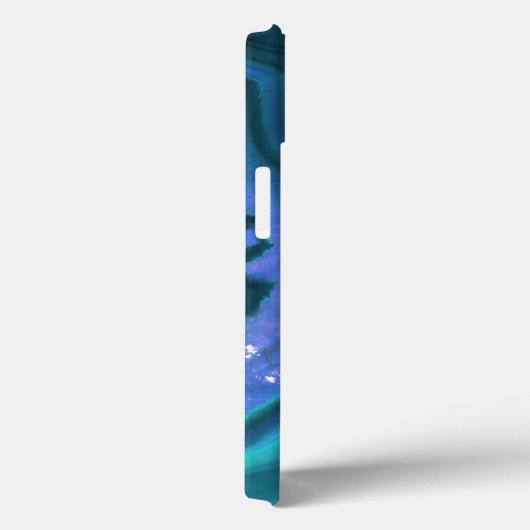 Donkere Blauwgroen Agate Geode Monogram Case-Mate iPhone Case (Achterkant / Rechts)