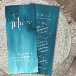 Donkere blauwgroen aqua blauw groen, modern huweli menu