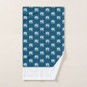 Donkere Blauwgroen Cartoon walvis Nautical Costal  Bad Handdoek (Handdoek)