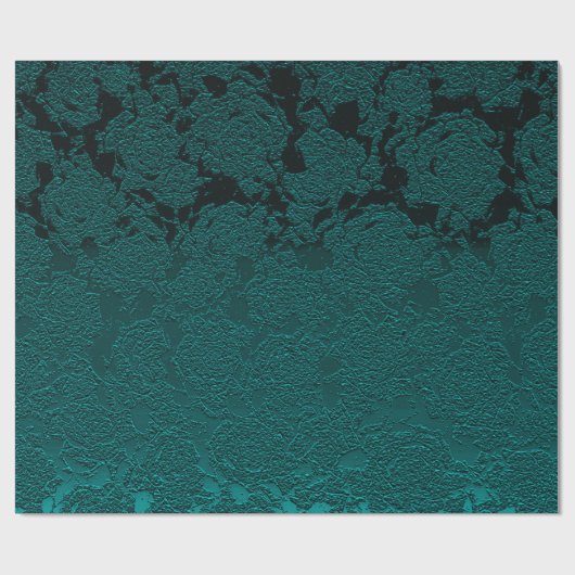 Donkere Blauwgroen elegant Succulent Pattern Decou Cadeaupapier (Vlak)