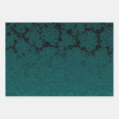 Donkere Blauwgroen elegant Succulent Pattern Decou Inpakpapier Vel (Voorkant)