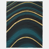 Donkere blauwgroen en gouddeken fleece deken (Voorkant)