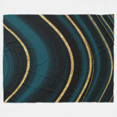 Donkere blauwgroen en gouddeken fleece deken (Voorkant (Horizontaal))
