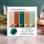 Donkere Blauwgroen en koperkleurige kleurenpaletka Kaart<br><div class="desc">Na maand van het bestuderen van en het letten op de heetste kleurentendensen, zijn de de kleurensamenstellen van de Wedding van 2021 binnen! Een collectie van 10 trouwkleurenpaletten die met het coördineren van trouwuitnodiging worden gecreeerd de Collecties van de Stationery. Dit is Chic Paperie's Wedding Color Palette Card in de...</div>