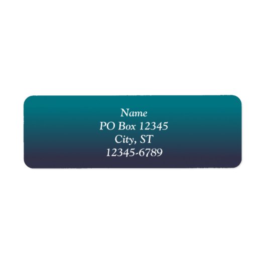 Donkere Blauwgroen en Navy Blue Ombre Etiket (Voorkant)