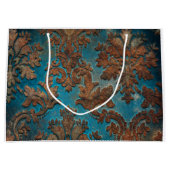 Donkere Blauwgroen en Patina Damask Groot Cadeauzakje (Voorkant)