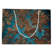 Donkere Blauwgroen en Patina Damask Groot Cadeauzakje (Achterkant)