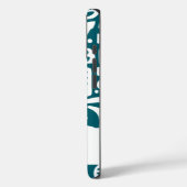 Donkere blauwgroen en witte doodles Case-Mate iPhone case (Achterkant / Links)