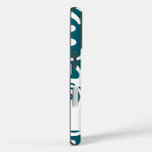 Donkere blauwgroen en witte doodles Case-Mate iPhone case (Achterkant / Rechts)