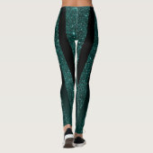 Donkere Blauwgroen glitter Sparkles Leggings (Achterkant)