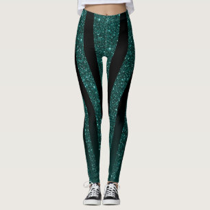 Donkere Blauwgroen glitter Sparkles Leggings