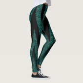 Donkere Blauwgroen glitter Sparkles Leggings (Rechts)