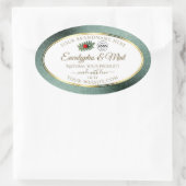 Donkere Blauwgroen Glitter White Product Label Lad (Tas)