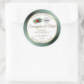 Donkere Blauwgroen Glitter White Product Label Lad (Tas)