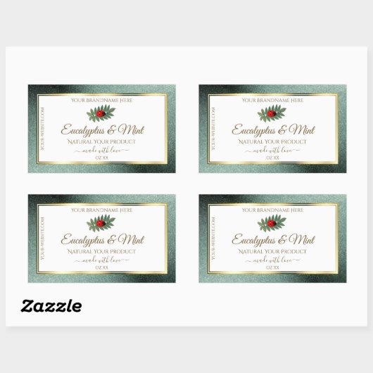 Donkere Blauwgroen Glitter White Product Labels La (Vel)