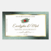 Donkere Blauwgroen Glitter White Product Labels La (Voorkant)