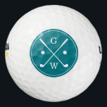 Donkere Blauwgroen Golf Clubs Monogram Golfballen<br><div class="desc">Gepersonaliseerde monogrammed golfballen perfect voor kerstcadeaus,  vaderdag,  verjaardagsgeschenken,  enz.</div>