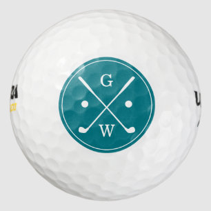 Donkere Blauwgroen Golf Clubs Monogram Golfballen