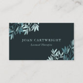 Donkere Blauwgroen groene bladeren - Therapist Visitekaartje (Voorkant)