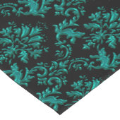 Donkere Blauwgroen groene Damask Print Table Runne Korte Tafelloper (Hoek)