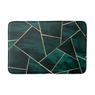 Donkere Blauwgroen inkt Gold geometric Glam #1 Badmat