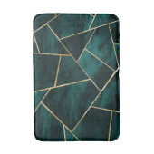 Donkere Blauwgroen inkt Gold geometric Glam #1 Badmat (Voorkant Verticaal)